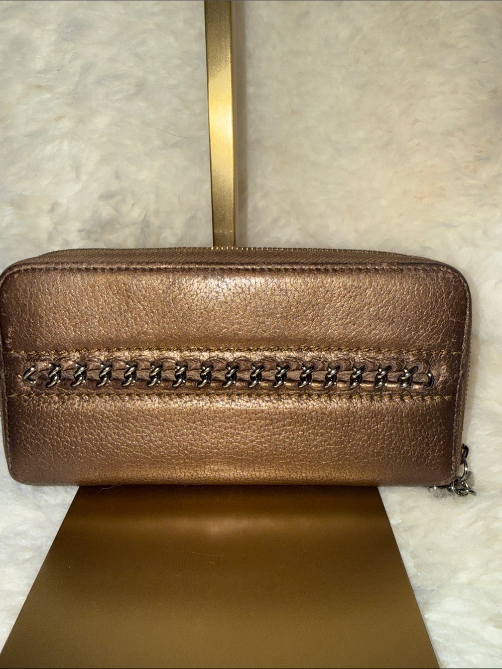 CHANEL Metallic Bronze Quilted CC Zip Wallet - Picture 2 of 6